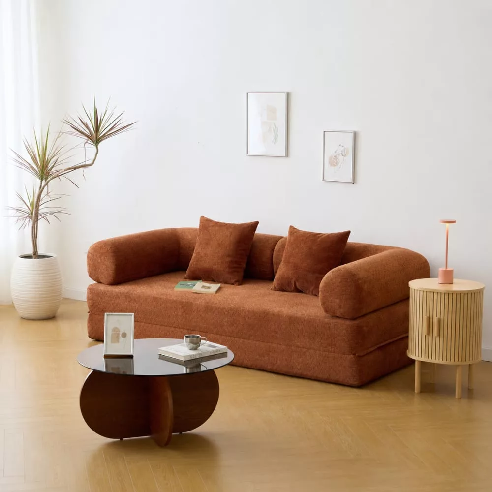 Canape lit convertible 3 personnes en tissu