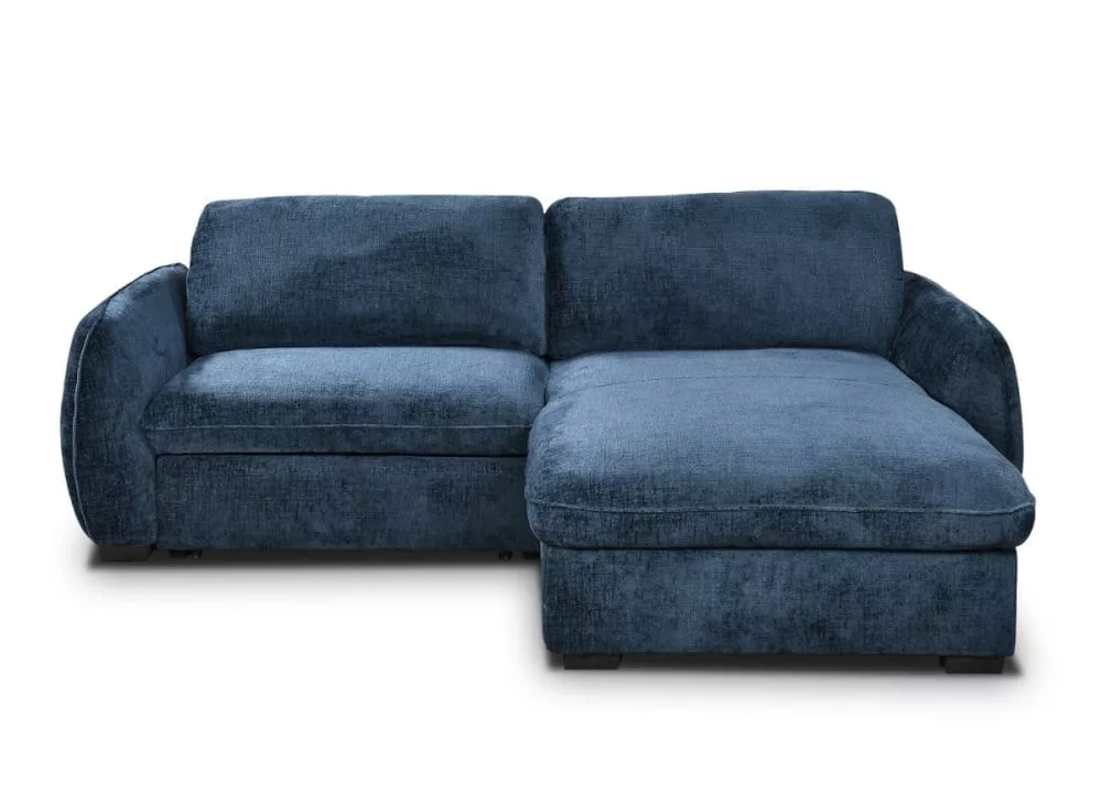 Canapé d'angle convertible et réversible avec coffre en velours Liora