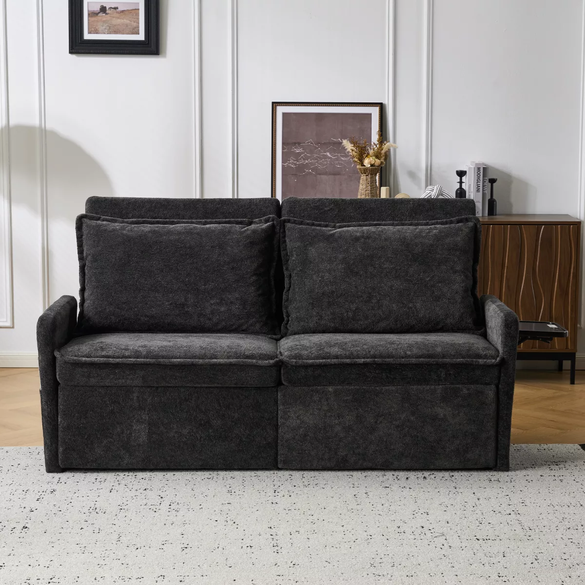 Canapé convertible 3-en-1 avec coussins, Aosom France
