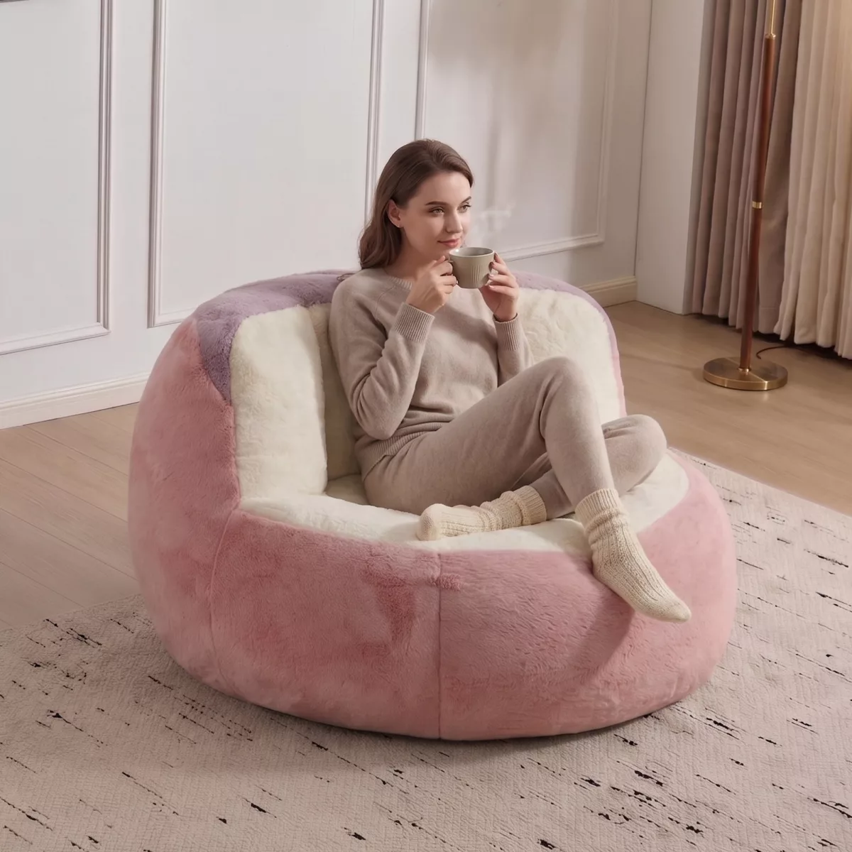Canapé pouf géant, Multicolore Aosom France