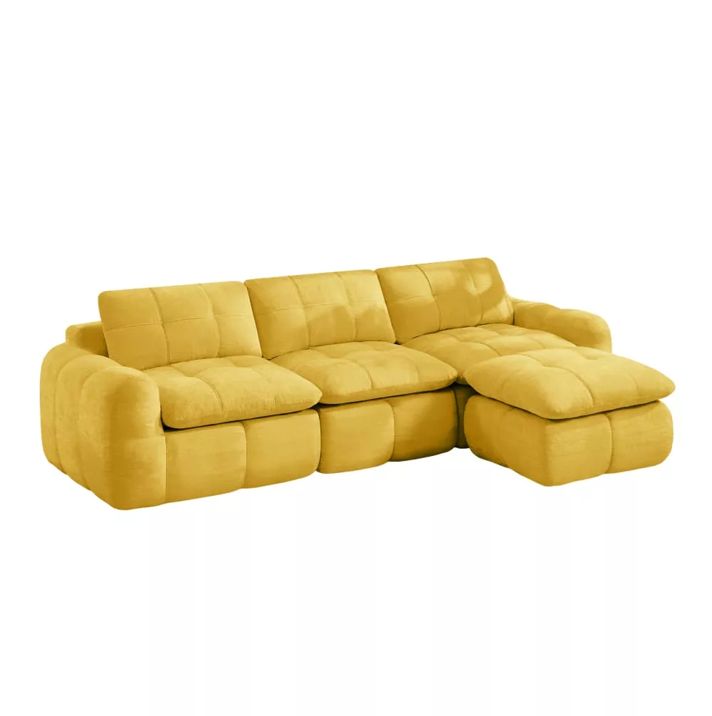 Canapé d'angle modulable 3 places en chenille