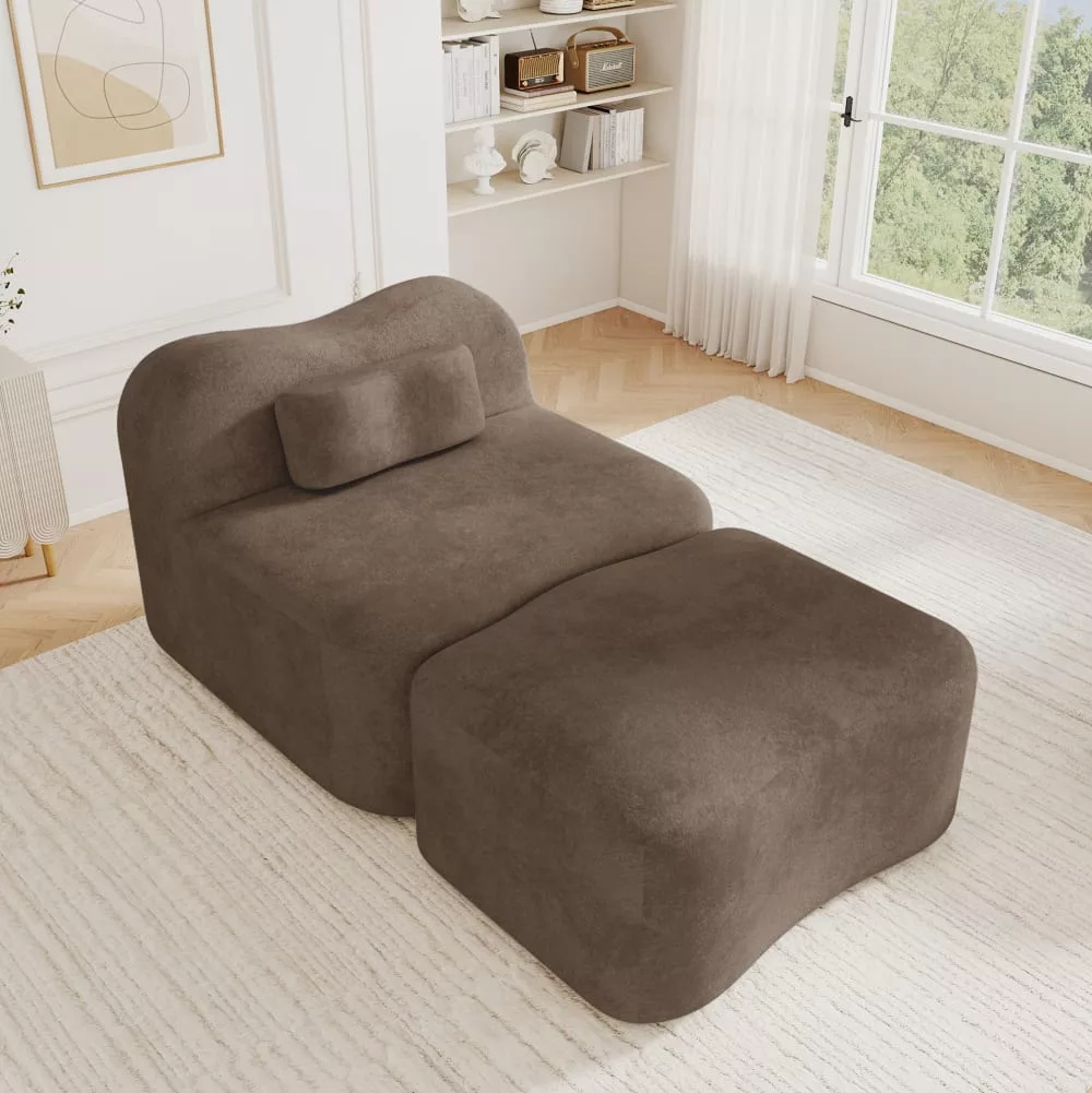 Canapé modulaire en velours avec coussin mobile