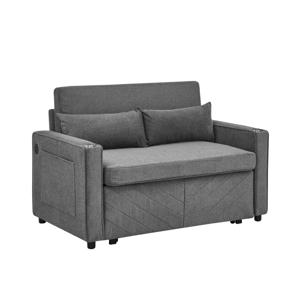 Canapé convertible 2 places en velours polyester