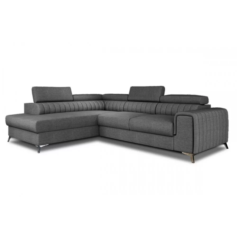 Canapé d'angle convertible TISSU 5 places Larry