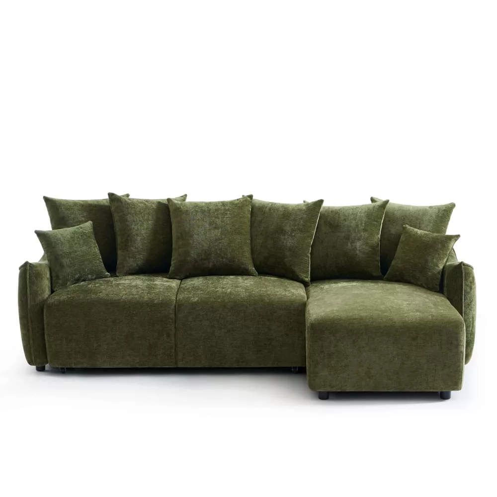 Canapé d'angle convertible en tissu 4 places Opaline